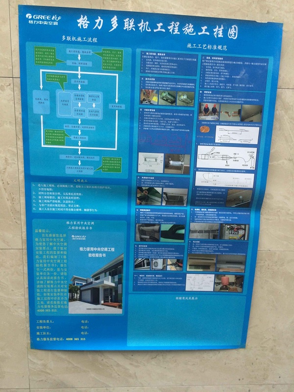 家用中央空调施工流程图